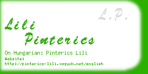 lili pinterics business card